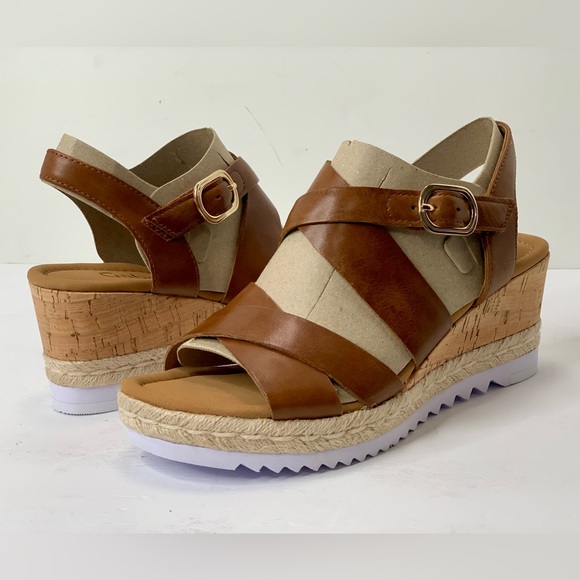 Gabor | Shoes | Gabor Talbot Modern Wide Fit Wedge Sandals In Peanut Size 7  | Poshmark